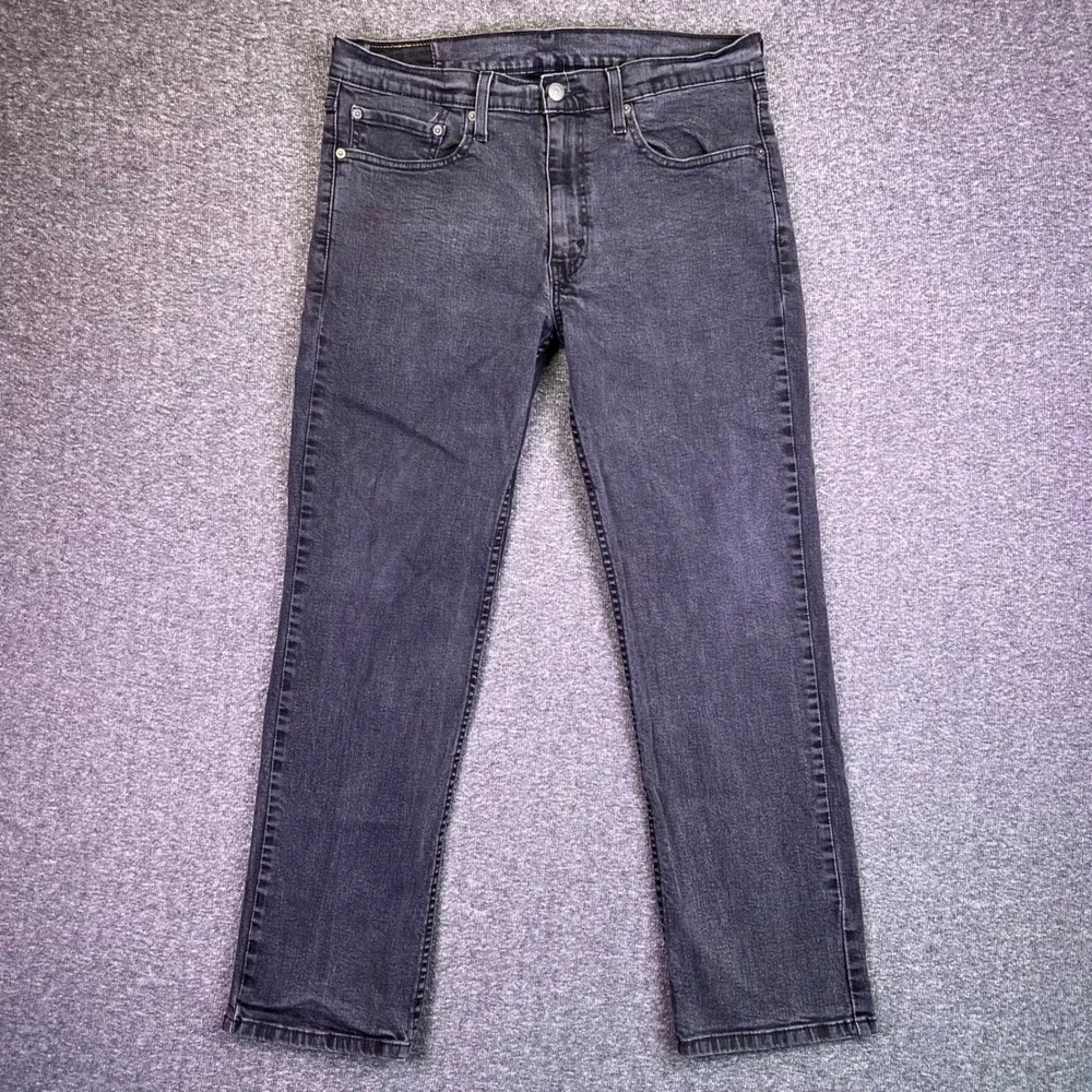 Levis 514 Jeans Men 34x30 Black Straight Classic Stretch Denim Casual Grunge EUC